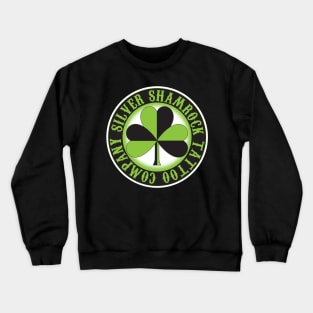 Silver Shamrock Tattoo Company Green Nautical Shamrock Logo Crewneck Sweatshirt